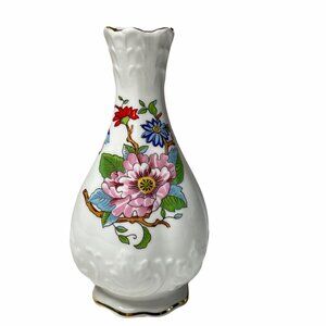Aynsley England Bone China PEMBROKE Gold Trim Scalloped Foot 4.75” Mini Bud Vase